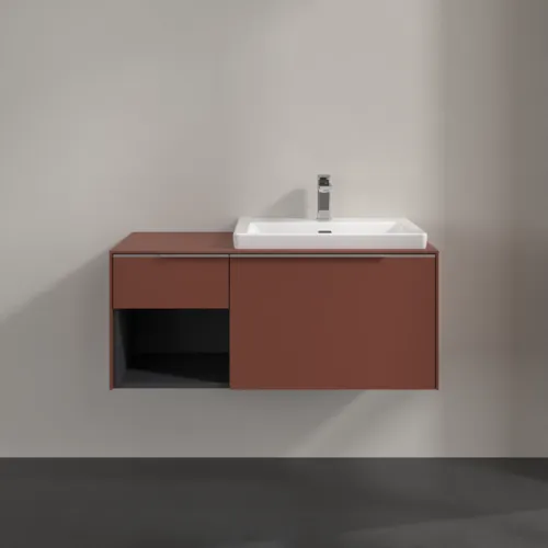 Bild von VILLEROY BOCH Subway 3.0 Waschbeckenunterschrank, mit Beleuchtung, 2 Auszüge, 1001 x 423 x 516 mm, Wine Red / Wine Red #C571L0AH