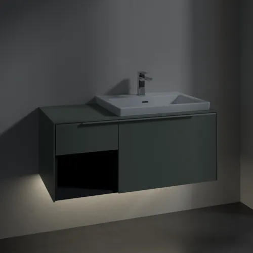 Bild von VILLEROY BOCH Subway 3.0 Waschbeckenunterschrank, mit Beleuchtung, 2 Auszüge, 1001 x 423 x 516 mm, Soft Green / Soft Green #C571L0AF