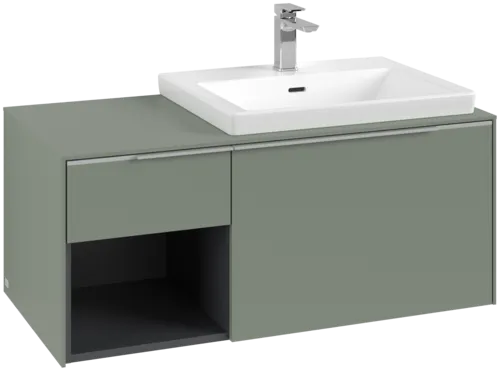 VILLEROY BOCH Subway 3.0 Vanity unit, with lighting, 2 pull-out compartments, 1001 x 423 x 516 mm, Soft Green / Soft Green #C571L0AF resmi