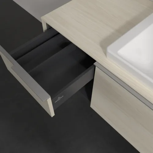 Bild von VILLEROY BOCH Subway 3.0 Waschbeckenunterschrank, mit Beleuchtung, 2 Auszüge, 1001 x 423 x 516 mm, White Oak / White Oak #C571L0AA