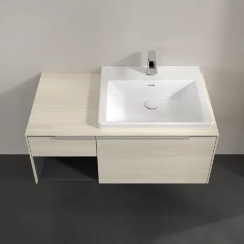Bild von VILLEROY BOCH Subway 3.0 Waschbeckenunterschrank, mit Beleuchtung, 2 Auszüge, 1001 x 423 x 516 mm, White Oak / White Oak #C571L0AA