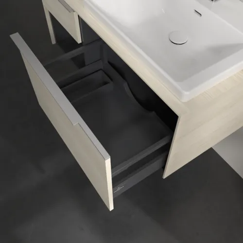 Bild von VILLEROY BOCH Subway 3.0 Waschbeckenunterschrank, mit Beleuchtung, 2 Auszüge, 1001 x 423 x 516 mm, White Oak / White Oak #C571L0AA