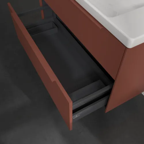 Obrázek VILLEROY BOCH Subway 3.0 Vanity unit, s osvětlením, 2 výsuvy, 973 x 576 x 478 mm, vínově červená #C570L2AH