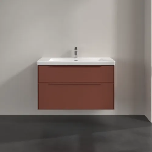 Obrázek VILLEROY BOCH Subway 3.0 Vanity unit, s osvětlením, 2 výsuvy, 973 x 576 x 478 mm, vínově červená #C570L2AH