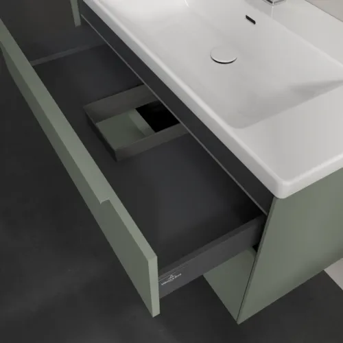 Bild von VILLEROY BOCH Subway 3.0 Waschbeckenunterschrank, mit Beleuchtung, 2 Auszüge, 973 x 576 x 478 mm, Soft Green #C570L2AF
