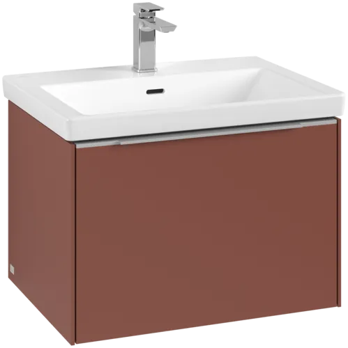 Picture of VILLEROY BOCH Subway 3.0 Vanity unit, with lighting, 1 pull-out compartment, 622 x 429 x 478 mm, Wine Red #C575L0AH