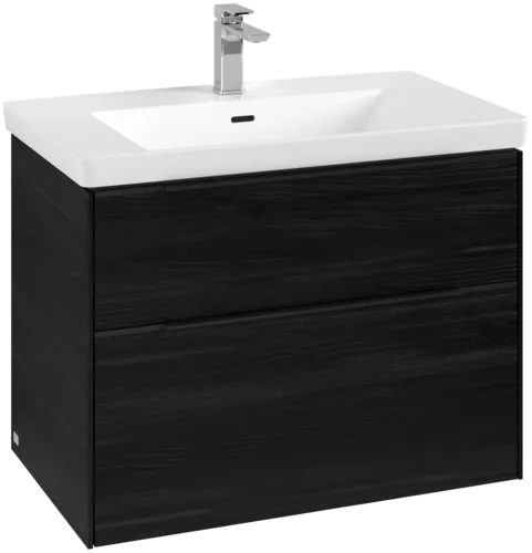 VILLEROY BOCH Subway 3.0 Vanity unit, with lighting, 2 pull-out compartments, 772 x 576 x 478 mm, Black Oak #C574L1AB resmi