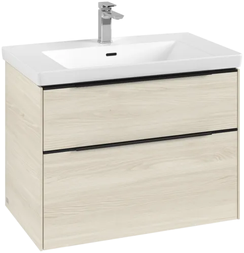 Зображення з  VILLEROY BOCH Subway 3.0 Vanity unit, with lighting, 2 pull-out compartments, 772 x 576 x 478 mm, White Oak #C574L1AA