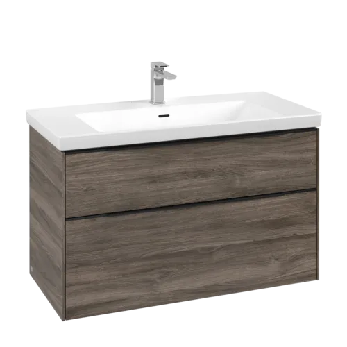 Picture of VILLEROY BOCH Subway 3.0 Vanity unit, 2 pull-out compartments, 973 x 576 x 478 mm, Stone Oak #C57001RK