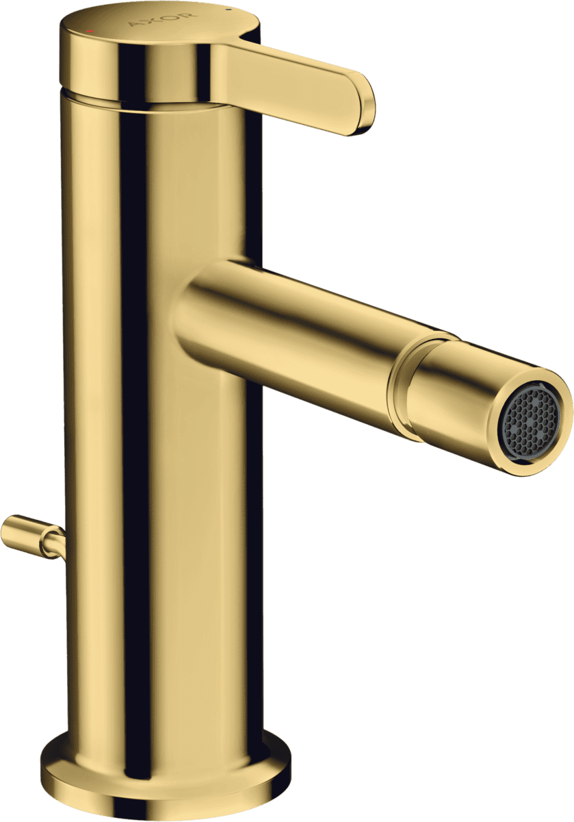 HANSGROHE AXOR One Einhebel-Bidetmischer mit Zugstangen-Ablaufgarnitur #48210990 - Polished Gold Optic