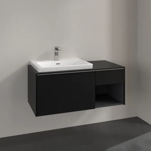Bild von VILLEROY BOCH Subway 3.0 Waschbeckenunterschrank, 2 Auszüge, 1001 x 423 x 516 mm, Volcano Black / Volcano Black #C57200VL
