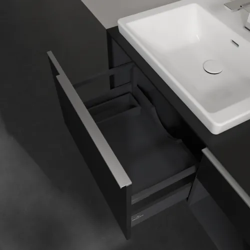 Bild von VILLEROY BOCH Subway 3.0 Waschbeckenunterschrank, 2 Auszüge, 1001 x 423 x 516 mm, Volcano Black / Volcano Black #C57200VL