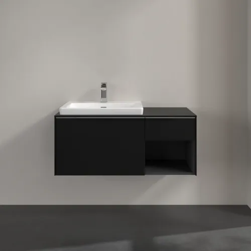 Bild von VILLEROY BOCH Subway 3.0 Waschbeckenunterschrank, 2 Auszüge, 1001 x 423 x 516 mm, Volcano Black / Volcano Black #C57200VL