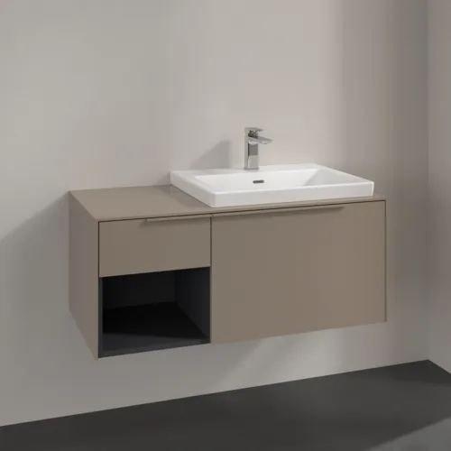 Bild von VILLEROY BOCH Subway 3.0 Waschbeckenunterschrank, 2 Auszüge, 1001 x 423 x 516 mm, Taupe / Taupe #C57102VM