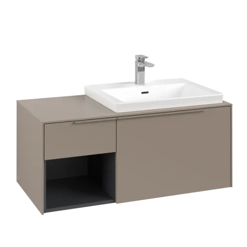 VILLEROY BOCH Subway 3.0 Vanity unit, 2 pull-out compartments, 1001 x 423 x 516 mm, Taupe / Taupe #C57102VM resmi