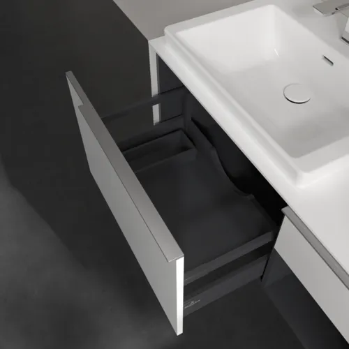 Bild von VILLEROY BOCH Subway 3.0 Waschbeckenunterschrank, 2 Auszüge, 1001 x 423 x 516 mm, Brilliant White / Brilliant White #C57200VE