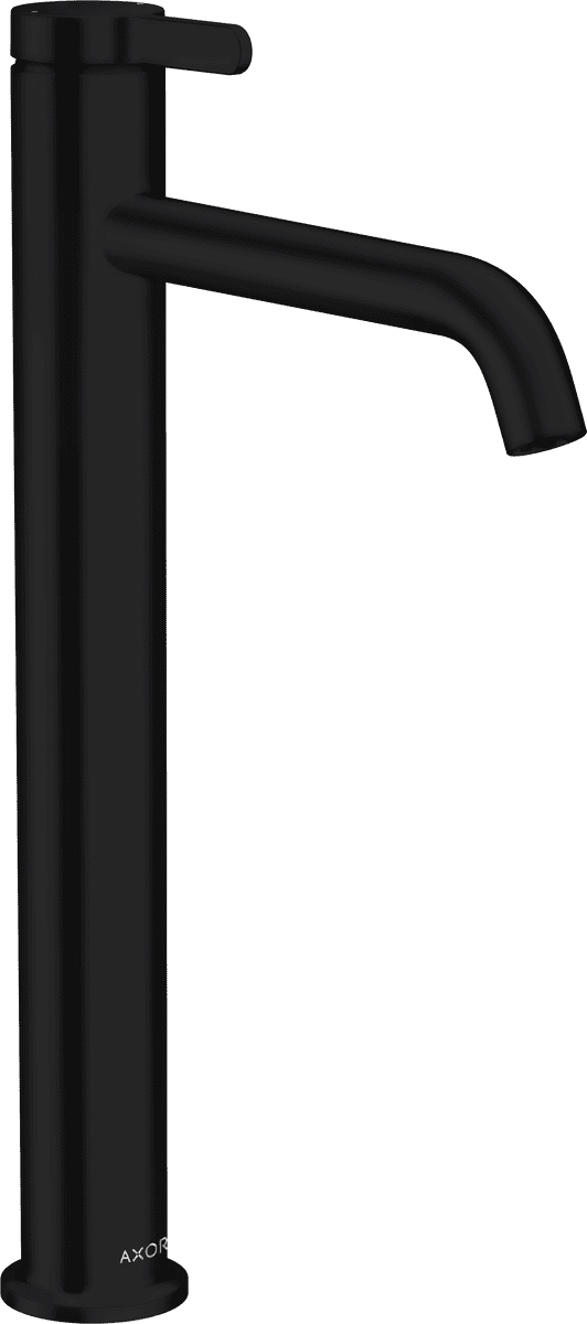 HANSGROHE AXOR One Einhebel-Waschtischmischer 260 mit Hebelgriff für Aufsatzwaschtische mit Ablaufgarnitur #48002670 - Mattschwarz