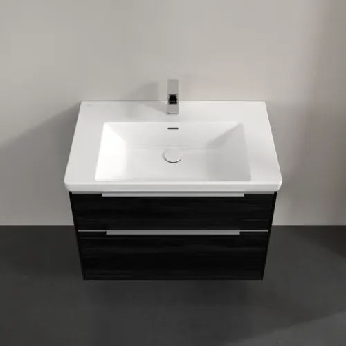 Bild von VILLEROY BOCH Subway 3.0 Waschbeckenunterschrank, mit Beleuchtung, 2 Auszüge, 772 x 576 x 478 mm, Black Oak #C574L0AB