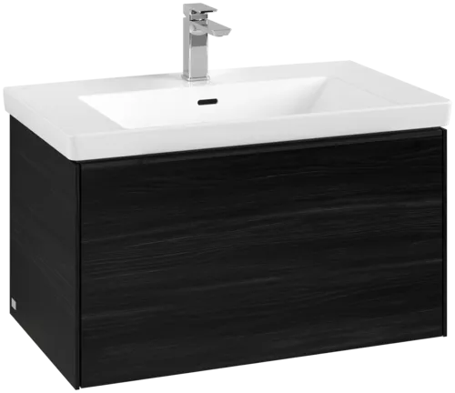VILLEROY BOCH Subway 3.0 Vanity unit, with lighting, 1 pull-out compartment, 772 x 429 x 478 mm, Black Oak #C573L1AB resmi