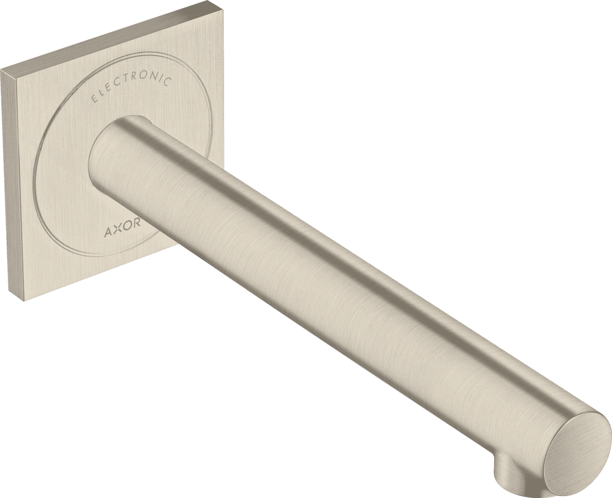 HANSGROHE AXOR Uno Elektronik-Waschtischmischer Unterputz für Wandmontage mit Auslauf 221 mm #45111820 - Brushed Nickel