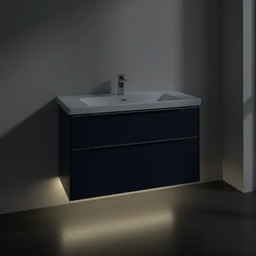 Bild von VILLEROY BOCH Subway 3.0 Waschbeckenunterschrank, mit Beleuchtung, 2 Auszüge, 973 x 576 x 478 mm, Marine Blue #C570L0VQ