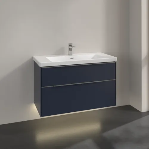 Bild von VILLEROY BOCH Subway 3.0 Waschbeckenunterschrank, mit Beleuchtung, 2 Auszüge, 973 x 576 x 478 mm, Marine Blue #C570L0VQ