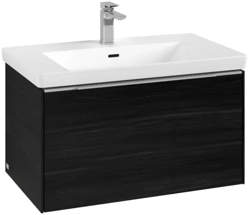 VILLEROY BOCH Subway 3.0 Vanity unit, with lighting, 1 pull-out compartment, 772 x 429 x 478 mm, Black Oak #C573L0AB resmi