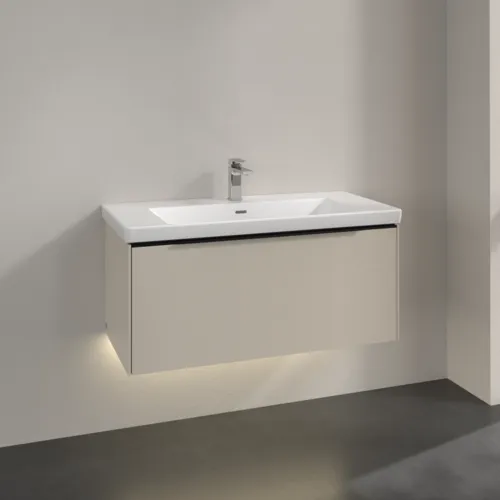 Bild von VILLEROY BOCH Subway 3.0 Waschbeckenunterschrank, mit Beleuchtung, 1 Auszug, 973 x 429 x 478 mm, Cashmere Grey #C569L1VN
