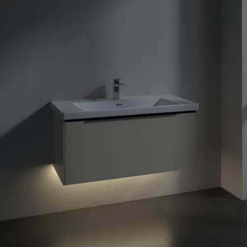 Bild von VILLEROY BOCH Subway 3.0 Waschbeckenunterschrank, mit Beleuchtung, 1 Auszug, 973 x 429 x 478 mm, Cashmere Grey #C569L1VN