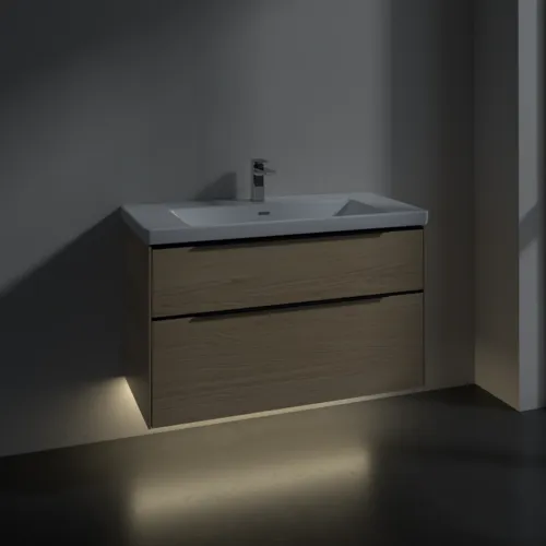 Bild von VILLEROY BOCH Subway 3.0 Waschbeckenunterschrank, mit Beleuchtung, 2 Auszüge, 973 x 576 x 478 mm, Nordic Oak #C570L1VJ