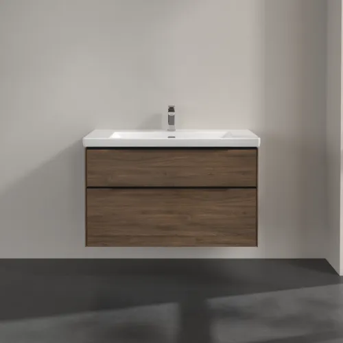 Bild von VILLEROY BOCH Subway 3.0 Waschbeckenunterschrank, mit Beleuchtung, 2 Auszüge, 973 x 576 x 478 mm, Arizona Oak #C570L1VH