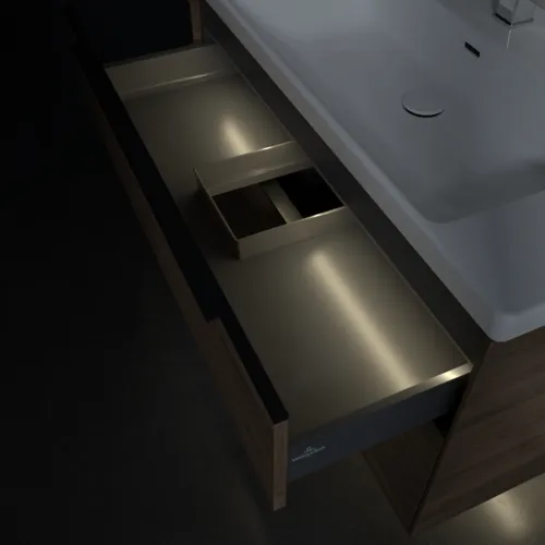 Bild von VILLEROY BOCH Subway 3.0 Waschbeckenunterschrank, mit Beleuchtung, 2 Auszüge, 973 x 576 x 478 mm, Arizona Oak #C570L1VH