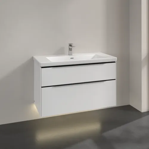 Bild von VILLEROY BOCH Subway 3.0 Waschbeckenunterschrank, mit Beleuchtung, 2 Auszüge, 973 x 576 x 478 mm, Pure White #C570L1VF