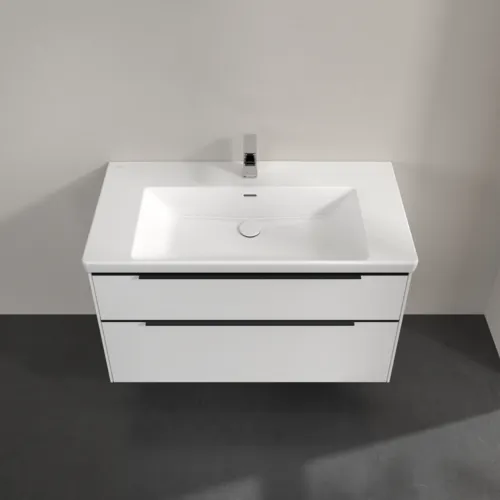Bild von VILLEROY BOCH Subway 3.0 Waschbeckenunterschrank, mit Beleuchtung, 2 Auszüge, 973 x 576 x 478 mm, Pure White #C570L1VF