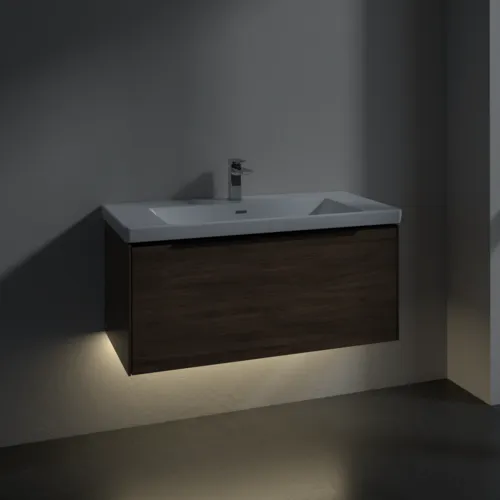 Bild von VILLEROY BOCH Subway 3.0 Waschbeckenunterschrank, mit Beleuchtung, 1 Auszug, 973 x 429 x 478 mm, Arizona Oak #C569L1VH