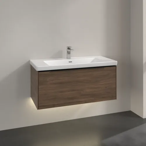 Bild von VILLEROY BOCH Subway 3.0 Waschbeckenunterschrank, mit Beleuchtung, 1 Auszug, 973 x 429 x 478 mm, Arizona Oak #C569L1VH