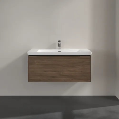 Bild von VILLEROY BOCH Subway 3.0 Waschbeckenunterschrank, mit Beleuchtung, 1 Auszug, 973 x 429 x 478 mm, Arizona Oak #C569L1VH