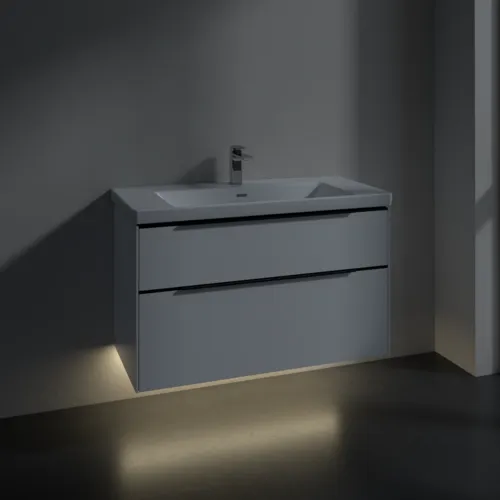 Bild von VILLEROY BOCH Subway 3.0 Waschbeckenunterschrank, mit Beleuchtung, 2 Auszüge, 973 x 576 x 478 mm, Brilliant White #C570L1VE