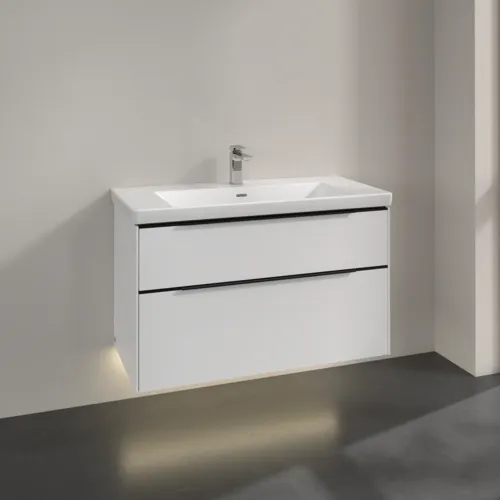 Bild von VILLEROY BOCH Subway 3.0 Waschbeckenunterschrank, mit Beleuchtung, 2 Auszüge, 973 x 576 x 478 mm, Brilliant White #C570L1VE
