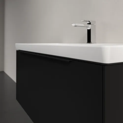 Bild von VILLEROY BOCH Subway 3.0 Waschbeckenunterschrank, mit Beleuchtung, 1 Auszug, 973 x 429 x 478 mm, Volcano Black #C569L1VL