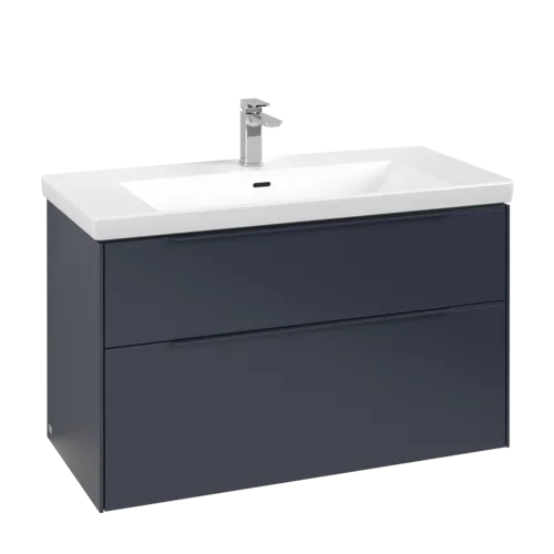 VILLEROY BOCH Subway 3.0 Vanity unit, with lighting, 2 pull-out compartments, 973 x 576 x 478 mm, Marine Blue #C570L2VQ resmi