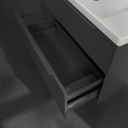 Picture of VILLEROY BOCH Subway 3.0 Vanity unit, with lighting, 2 pull-out compartments, 973 x 576 x 478 mm, Graphite #C570L2VR