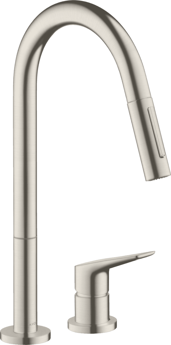 Bild von HANSGROHE AXOR Citterio M 2-Loch Einhebel-Küchenmischer 220 mit Ausziehbrause #34822800 - Edelstahl Finish