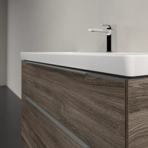 Bild von VILLEROY BOCH Subway 3.0 Waschbeckenunterschrank, mit Beleuchtung, 2 Auszüge, 973 x 576 x 478 mm, Stone Oak #C570L0RK