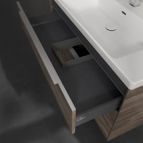 Bild von VILLEROY BOCH Subway 3.0 Waschbeckenunterschrank, mit Beleuchtung, 2 Auszüge, 973 x 576 x 478 mm, Stone Oak #C570L0RK