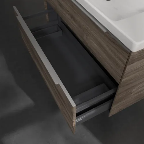 Bild von VILLEROY BOCH Subway 3.0 Waschbeckenunterschrank, mit Beleuchtung, 2 Auszüge, 973 x 576 x 478 mm, Stone Oak #C570L0RK