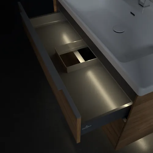 Bild von VILLEROY BOCH Subway 3.0 Waschbeckenunterschrank, mit Beleuchtung, 2 Auszüge, 973 x 576 x 478 mm, Kansas Oak #C570L0RH