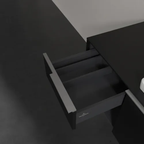 Obrázek VILLEROY BOCH Subway 3.0 Vanity unit, s osvětlením, 2 výsuvy, 1001 x 423 x 516 mm, Volcano Black / Volcano Black #C571L0VL