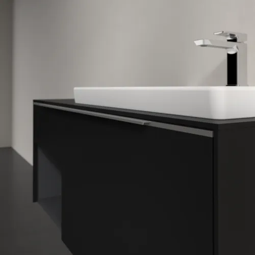Obrázek VILLEROY BOCH Subway 3.0 Vanity unit, s osvětlením, 2 výsuvy, 1001 x 423 x 516 mm, Volcano Black / Volcano Black #C571L0VL