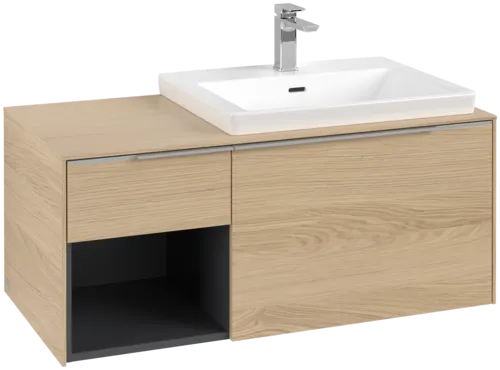 Picture of VILLEROY BOCH Subway 3.0 Vanity unit, with lighting, 2 pull-out compartments, 1001 x 423 x 516 mm, Nordic Oak / Nordic Oak #C571L0VJ